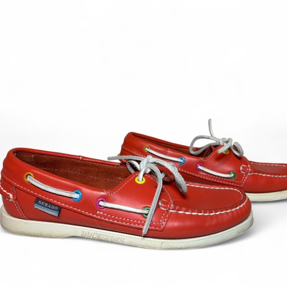 Sebago Docksides Women’s Red Boat Shoes